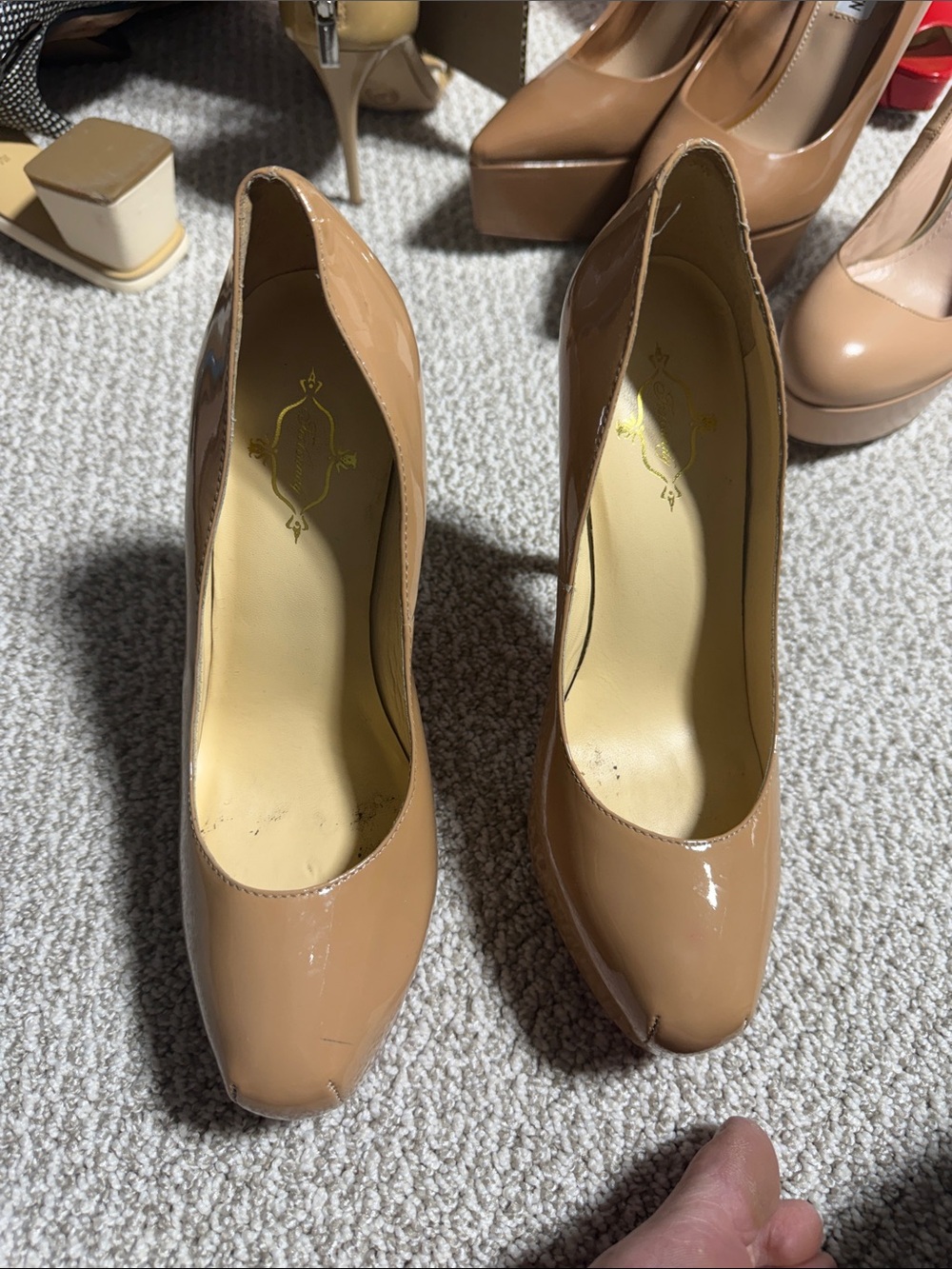 Women’s Nude Patent Platform Pump - High Heel